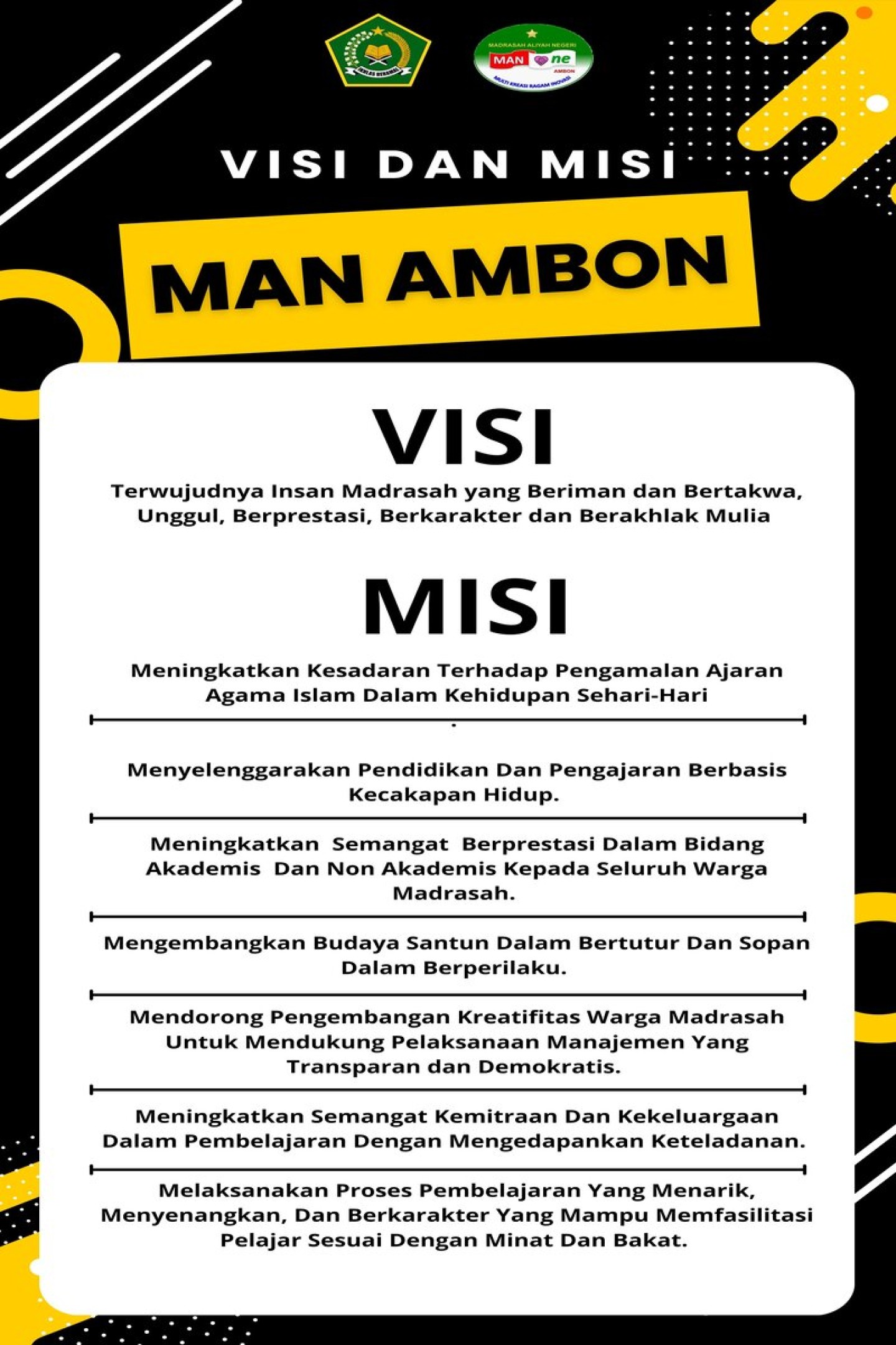 Visi Misi MAN Ambon